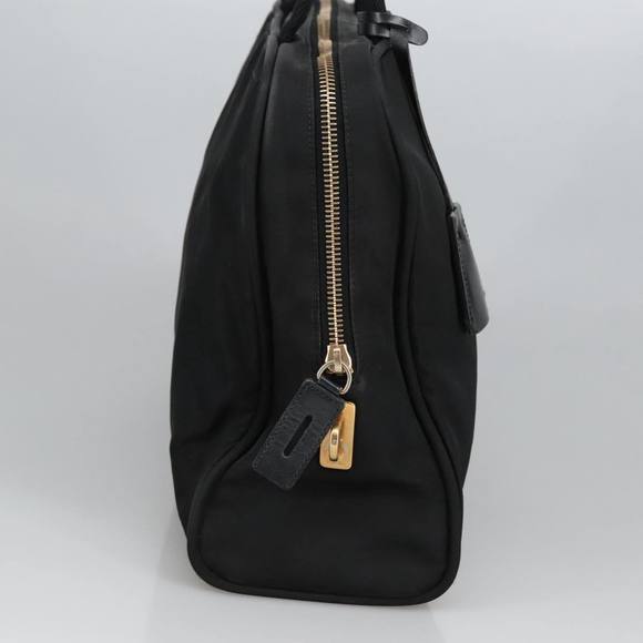 PRADA Hand Bag Nylon Black Gold Auth 101157 - Picture 4 of 16